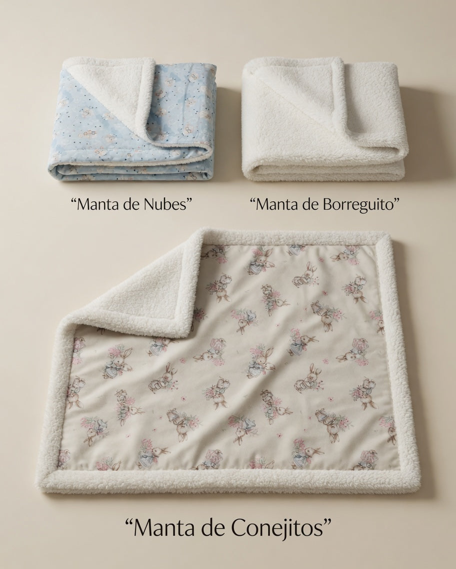 Manta de gabardina con corderito Nene- Nena -Unisex