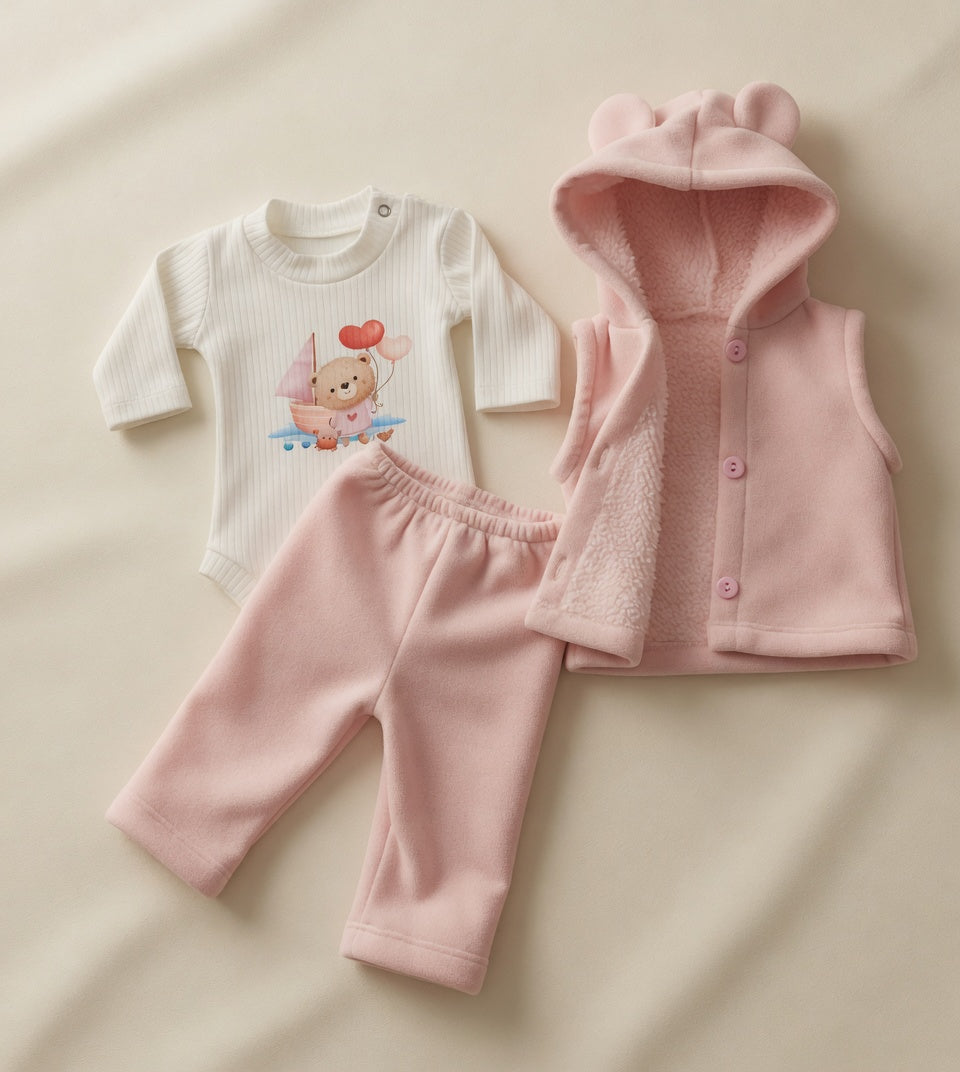 ComboRosa_chaleco -body - pantalon